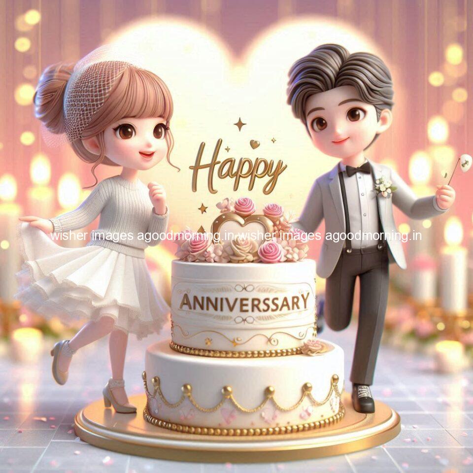 wedding anniversary wishes for couple beautiful cake with couple is enjoy happy anniversary images ()