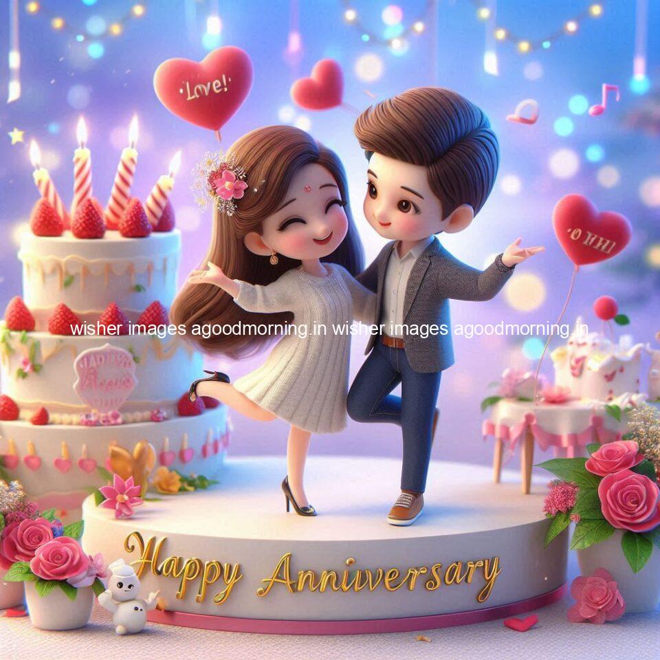 wedding anniversary wishes for couple beautiful cake with couple is enjoy happy anniversary images ()