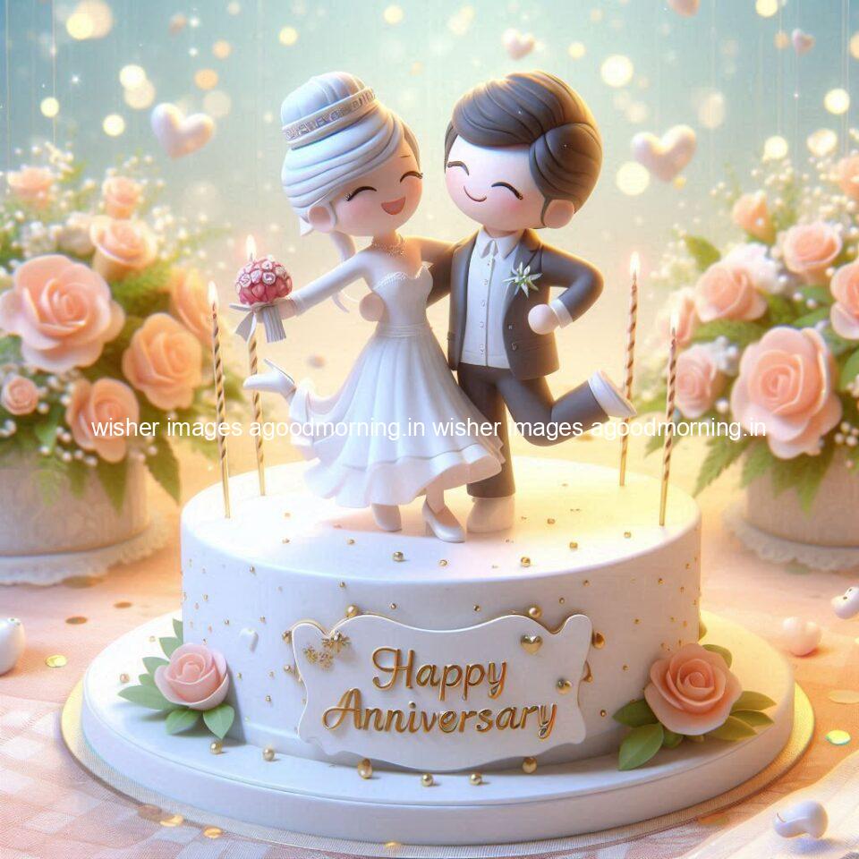 121+ Wedding anniversary wishes for couple Free Download 69 wedding anniversary wishes for couple beautiful cake with couple is enjoy happy anniversary images ()