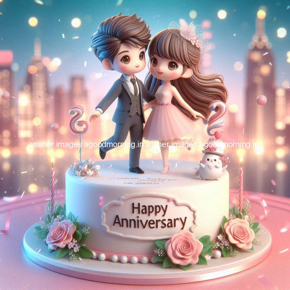 wedding anniversary wishes for couple beautiful cake with couple is enjoy happy anniversary images ()