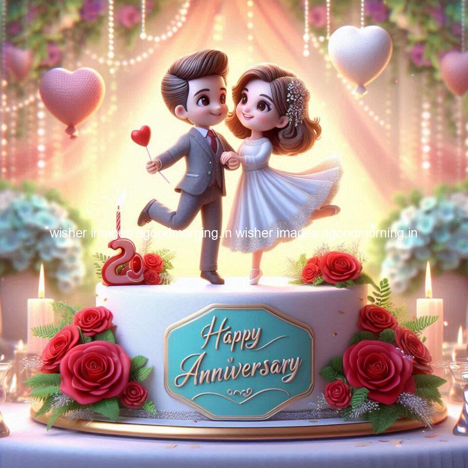 wedding anniversary wishes for couple beautiful cake with couple is enjoy happy anniversary images ()