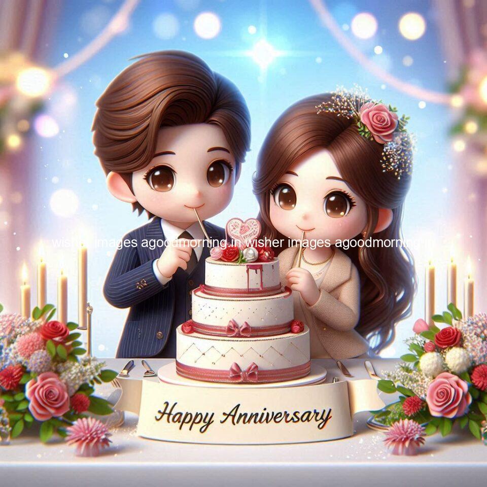 121+ Wedding anniversary wishes for couple Free Download 75 wedding anniversary wishes for couple beautiful cake with couple is enjoy happy anniversary images ()