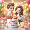 wedding anniversary wishes for couple beautiful cake with couple is enjoy happy anniversary images ()