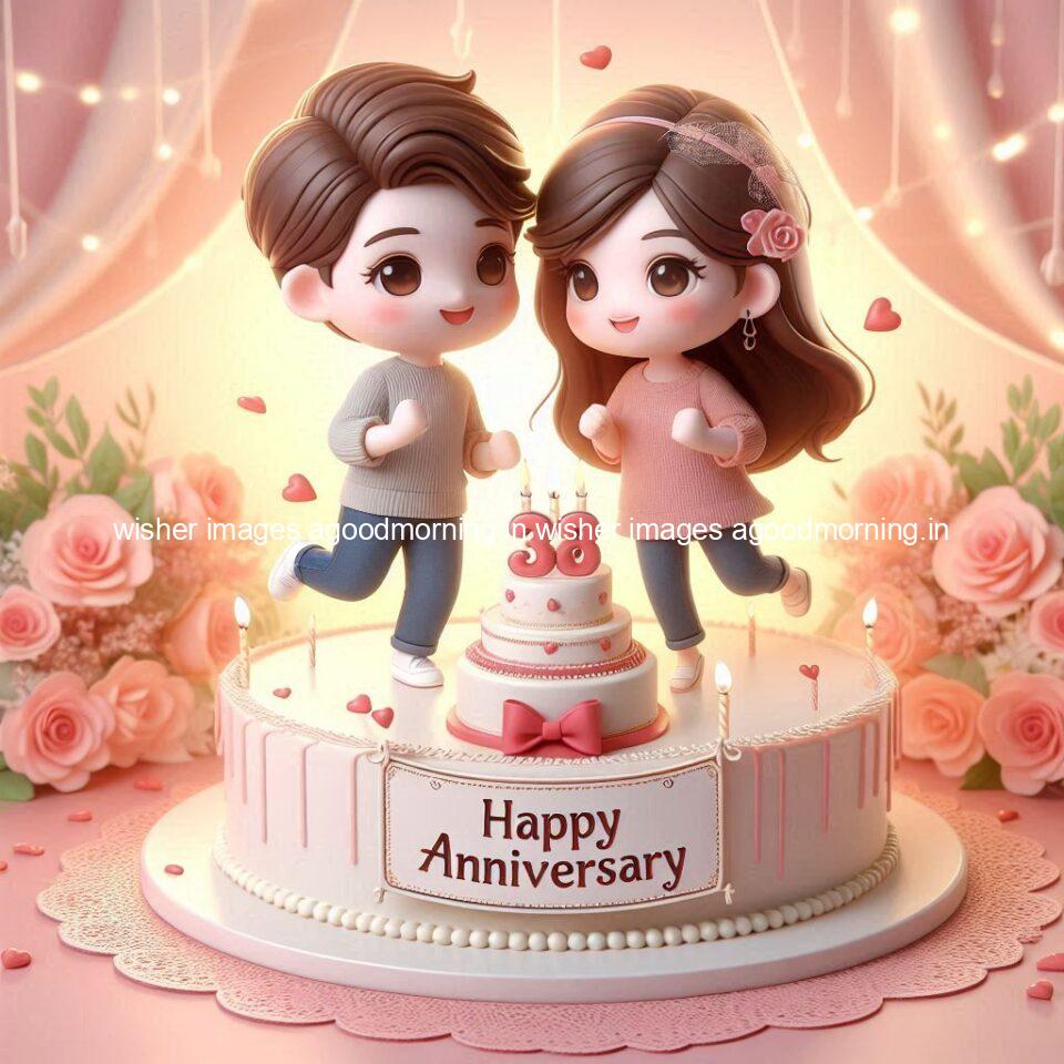 wedding anniversary wishes for couple beautiful cake with couple is enjoy happy anniversary images ()