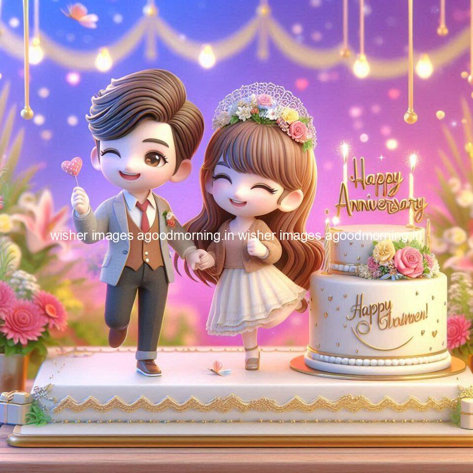 121+ Wedding anniversary wishes for couple Free Download 86 wedding anniversary wishes for couple beautiful cake with couple is enjoy happy anniversary images ()