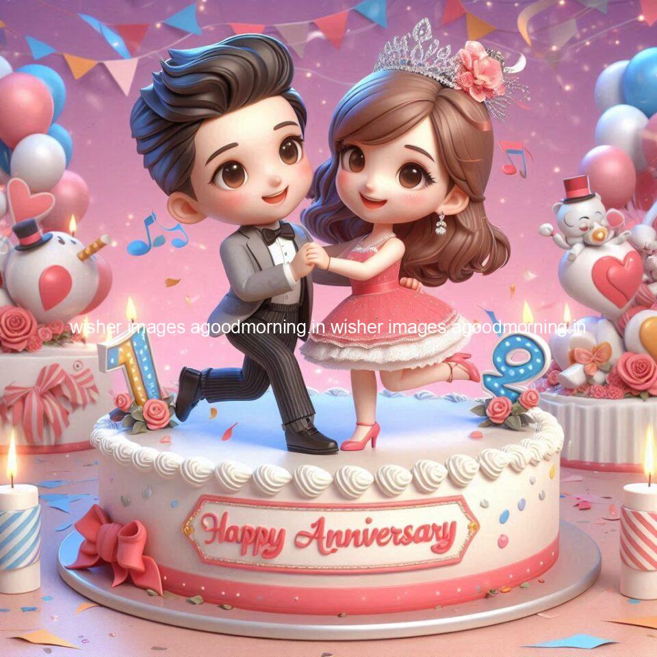 wedding anniversary wishes for couple beautiful cake with couple is enjoy happy anniversary images ()