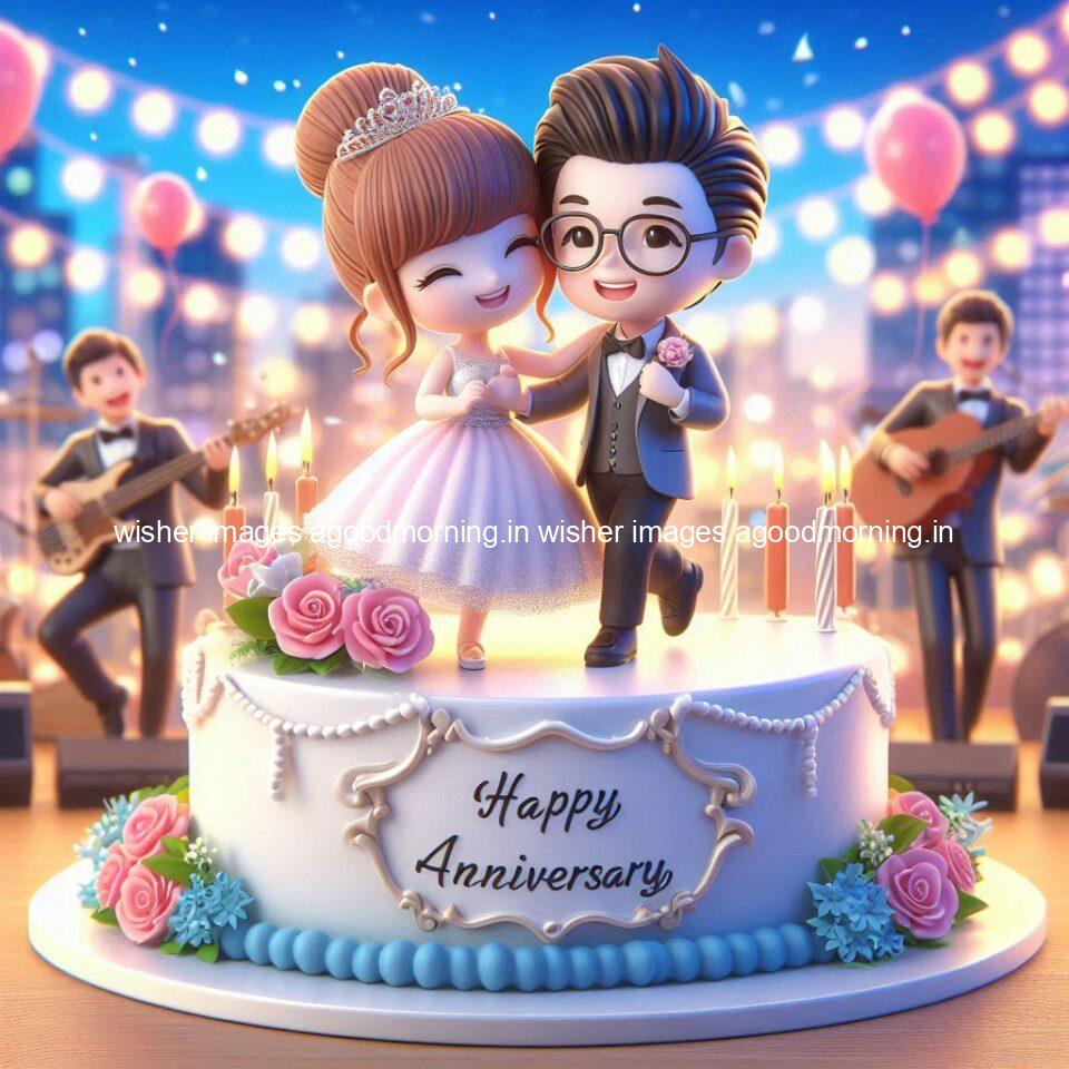 121+ Wedding anniversary wishes for couple Free Download 90 wedding anniversary wishes for couple beautiful cake with couple is enjoy happy anniversary images ()