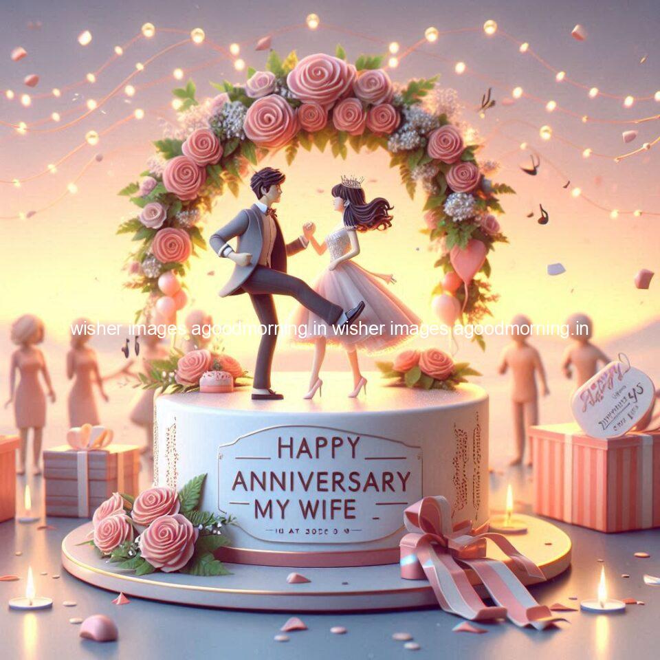 121+ Wedding anniversary wishes for couple Free Download 10 wedding anniversary wishes for couple beautiful cake with couple is enjoy happy anniversary images ()