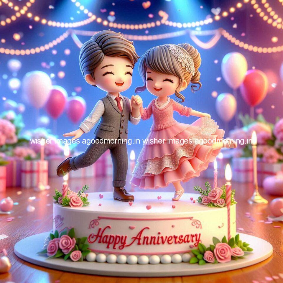 wedding anniversary wishes for couple beautiful cake with couple is enjoy happy anniversary images ()