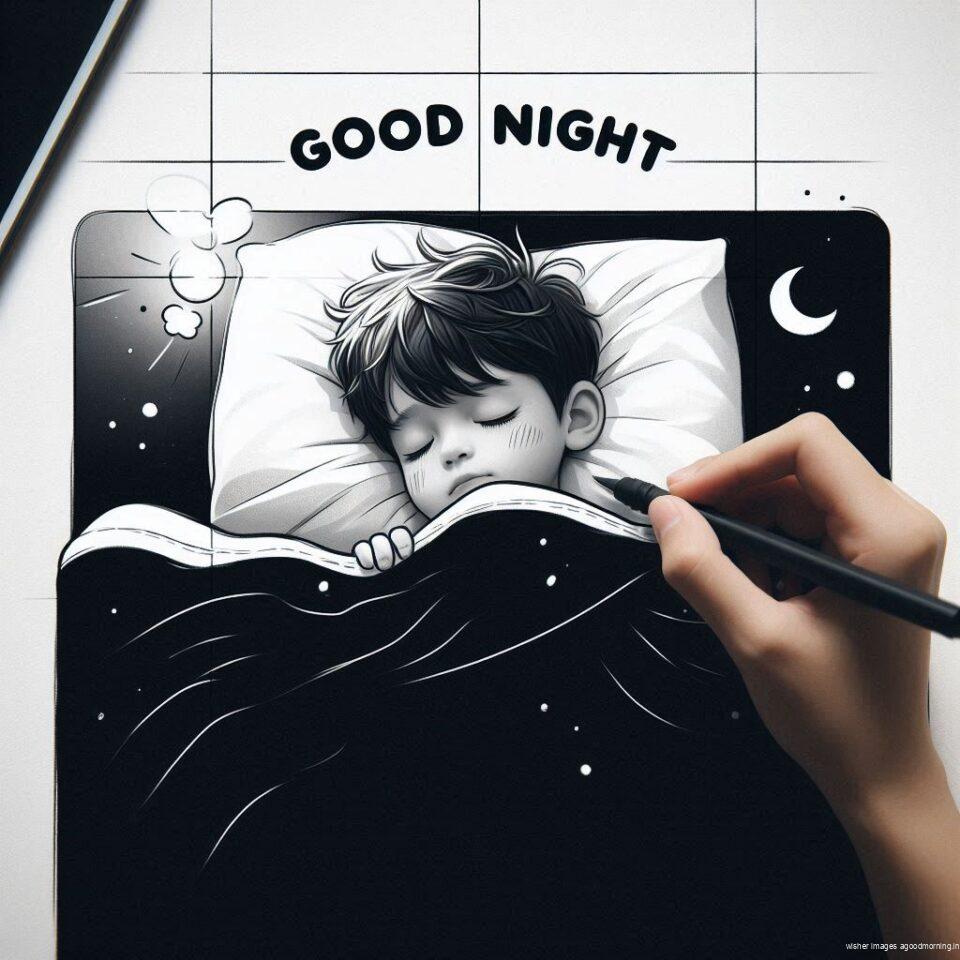 Good night images with sleeping 2024 37 Good night images with sleeping boy and girl sleeping vibes with good night colourful beautiful background ()