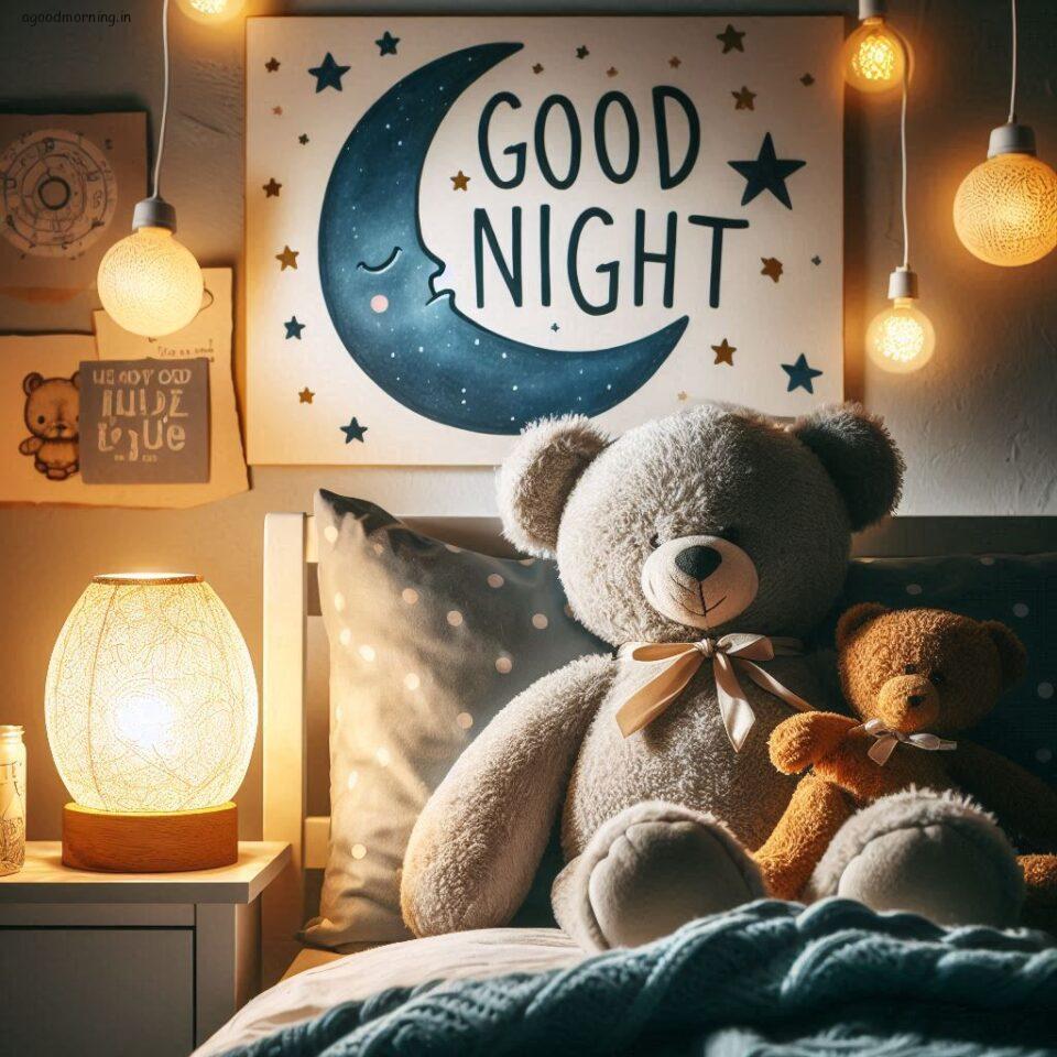150 Good Night Teddy Bear Download Now 51 Good night teddy bear with night vibes with amazing background beautiful light setup with good night images ()