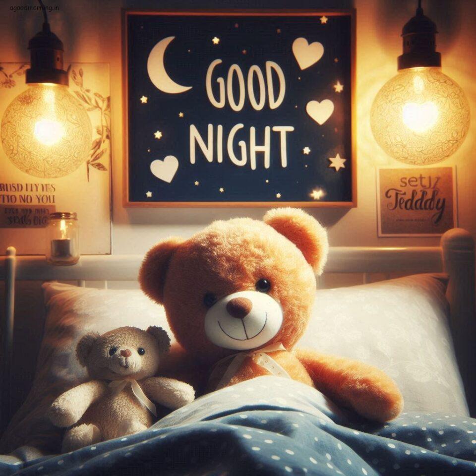 150 Good Night Teddy Bear Download Now 49 Good night teddy bear with night vibes with amazing background beautiful light setup with good night images ()