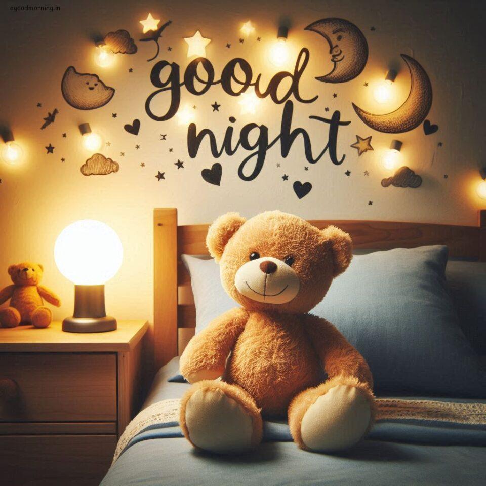 150 Good Night Teddy Bear Download Now 35 Good night teddy bear with night vibes with amazing background beautiful light setup with good night images ()