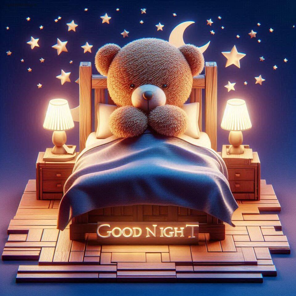150 Good Night Teddy Bear Download Now 105 Good night teddy bear with night vibes with amazing background beautiful light setup with good night images ()