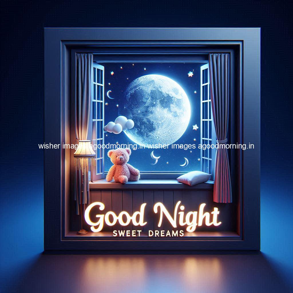 good-night-sweet-dreams-images-hd-with-taddy-bear-blue-colour-vibes-love-vibes-blue-background_102-1 140+ Good Night Sweet Dream Images HD Free Download