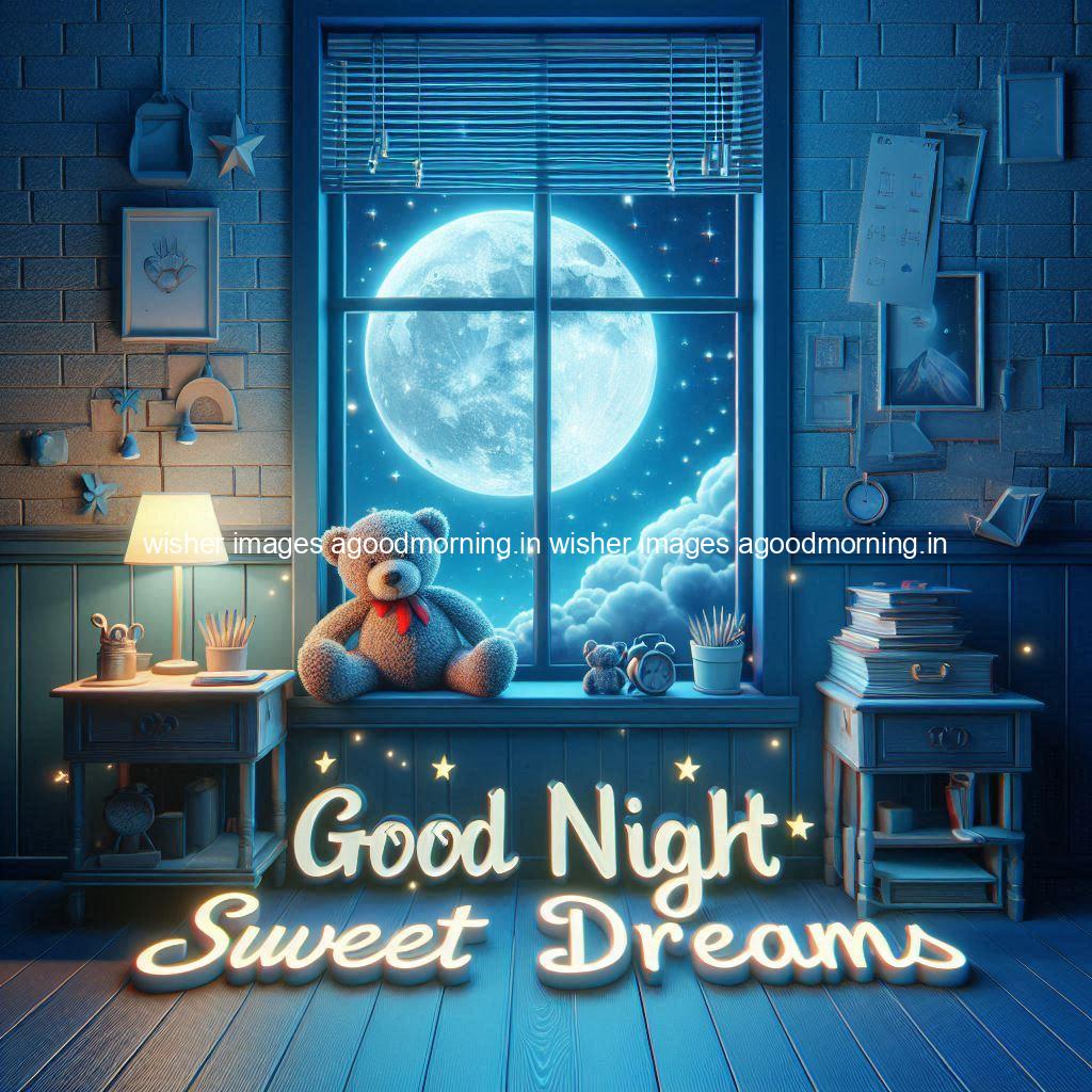 good-night-sweet-dreams-images-hd-with-taddy-bear-blue-colour-vibes-love-vibes-blue-background_104 140+ Good Night Sweet Dream Images HD Free Download