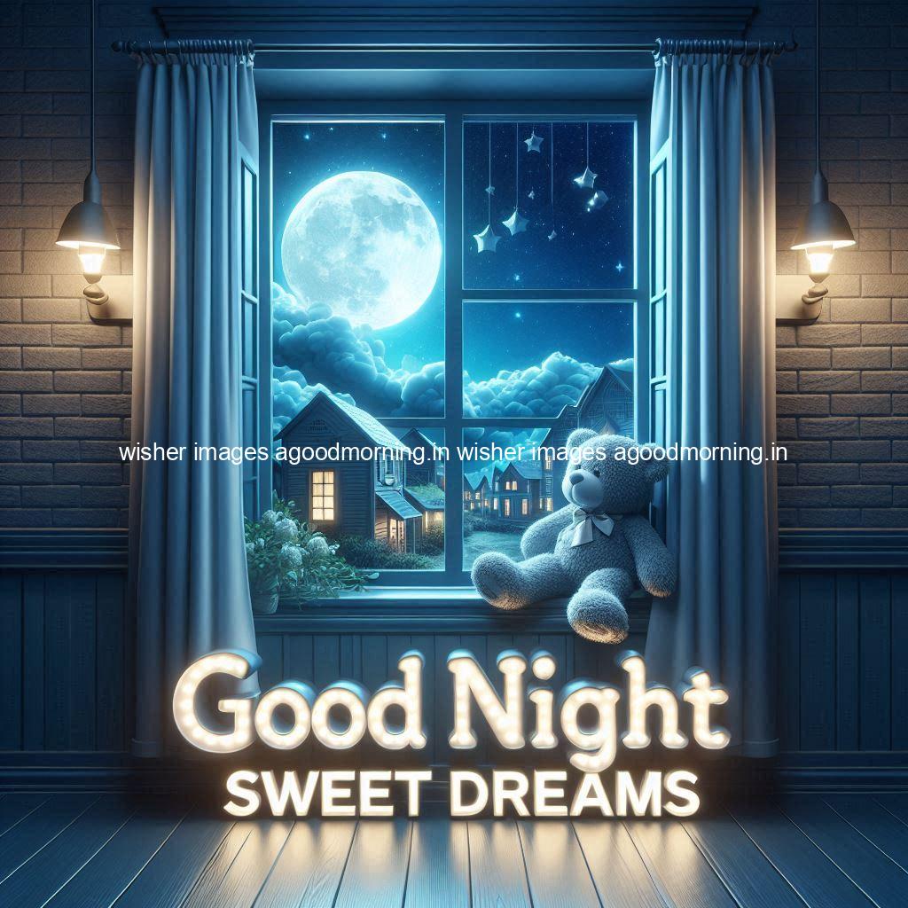 good-night-sweet-dreams-images-hd-with-taddy-bear-blue-colour-vibes-love-vibes-blue-background_108 140+ Good Night Sweet Dream Images HD Free Download