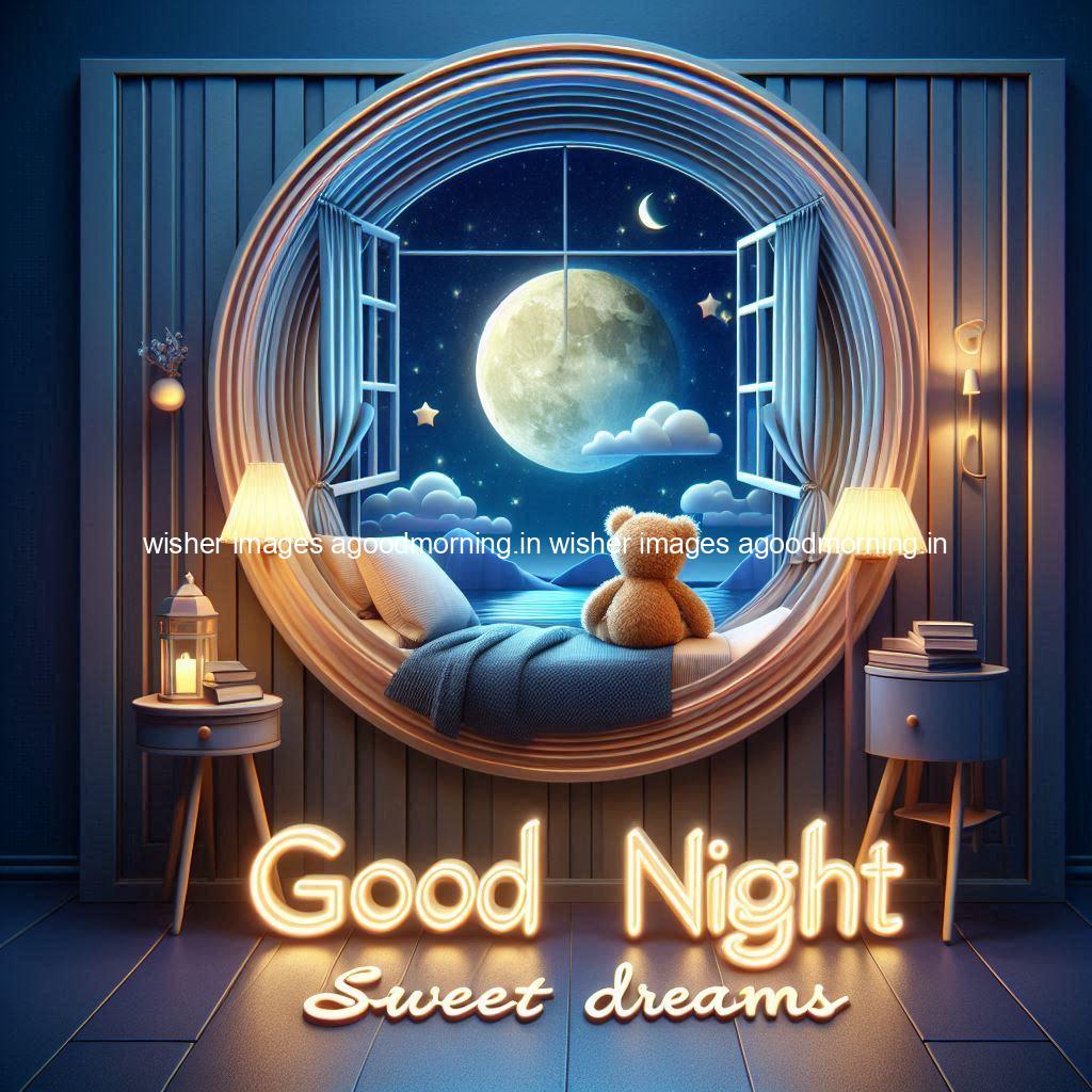 good-night-sweet-dreams-images-hd-with-taddy-bear-blue-colour-vibes-love-vibes-blue-background_117-1 140+ Good Night Sweet Dream Images HD Free Download