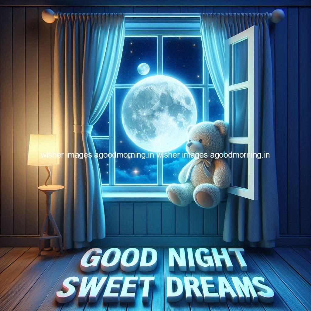 good-night-sweet-dreams-images-hd-with-taddy-bear-blue-colour-vibes-love-vibes-blue-background_17 140+ Good Night Sweet Dream Images HD Free Download