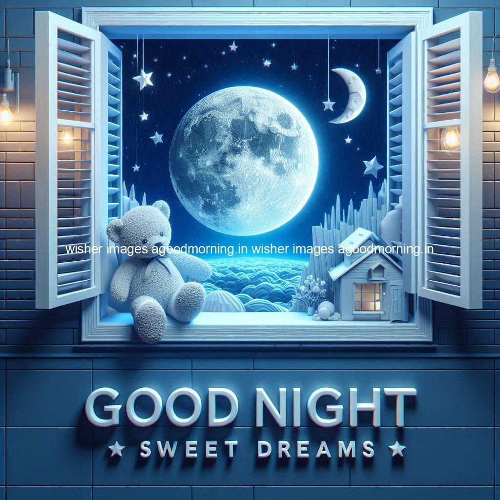 good-night-sweet-dreams-images-hd-with-taddy-bear-blue-colour-vibes-love-vibes-blue-background_25 140+ Good Night Sweet Dream Images HD Free Download