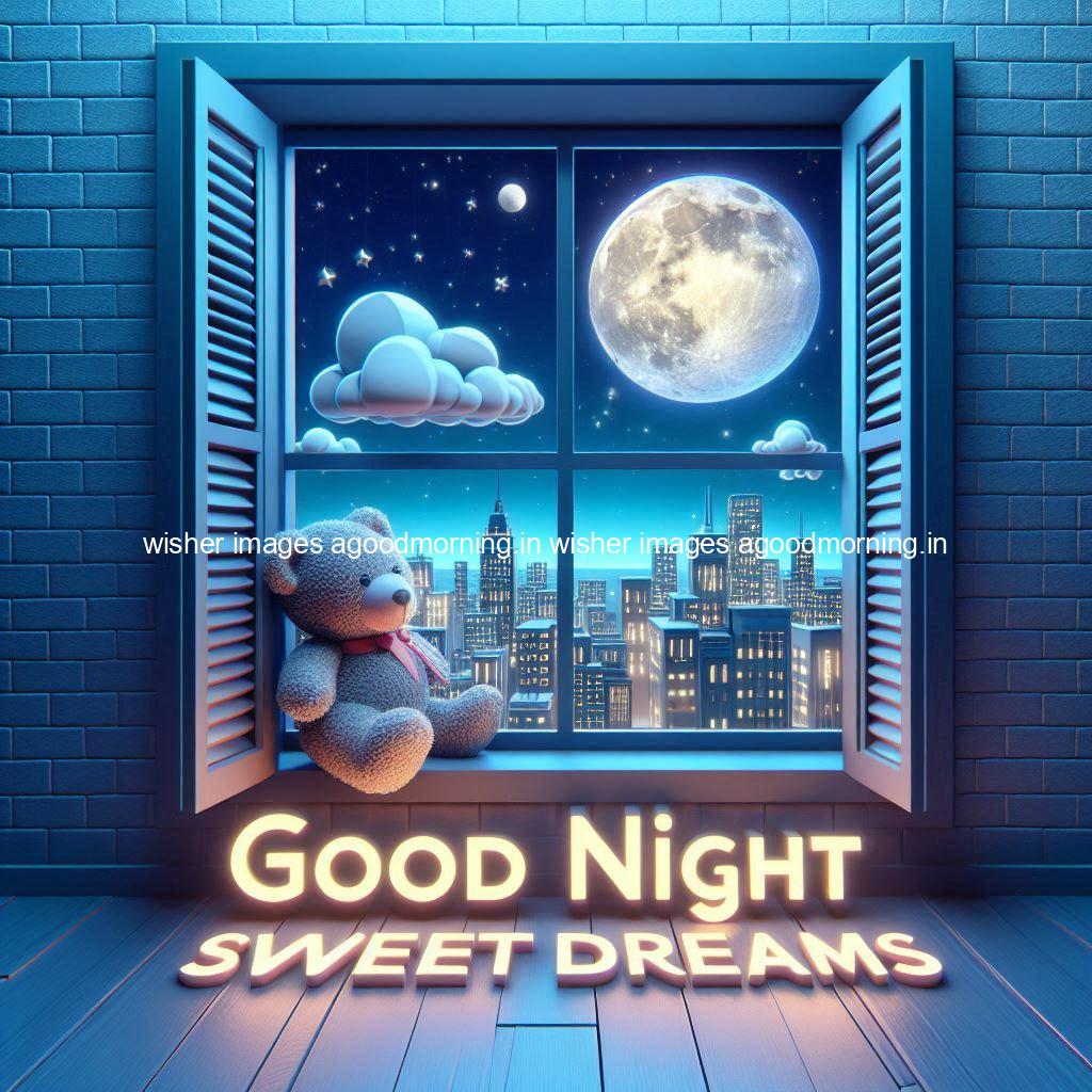 good-night-sweet-dreams-images-hd-with-taddy-bear-blue-colour-vibes-love-vibes-blue-background_28 140+ Good Night Sweet Dream Images HD Free Download