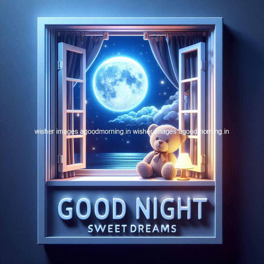 good-night-sweet-dreams-images-hd-with-taddy-bear-blue-colour-vibes-love-vibes-blue-background_29-1 140+ Good Night Sweet Dream Images HD Free Download