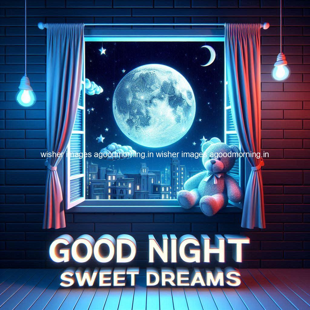 good-night-sweet-dreams-images-hd-with-taddy-bear-blue-colour-vibes-love-vibes-blue-background_36 140+ Good Night Sweet Dream Images HD Free Download