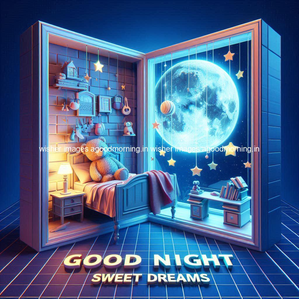 good-night-sweet-dreams-images-hd-with-taddy-bear-blue-colour-vibes-love-vibes-blue-background_41 140+ Good Night Sweet Dream Images HD Free Download