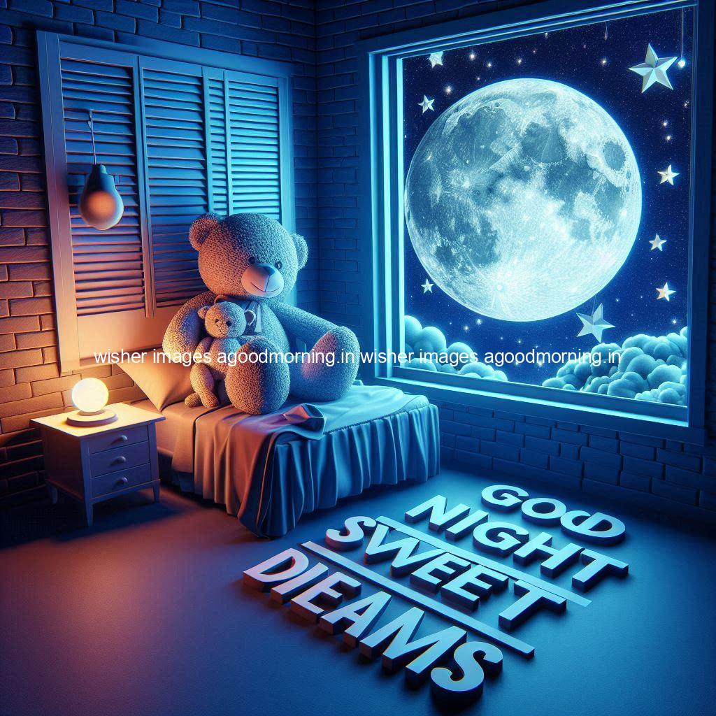 good-night-sweet-dreams-images-hd-with-taddy-bear-blue-colour-vibes-love-vibes-blue-background_43 140+ Good Night Sweet Dream Images HD Free Download