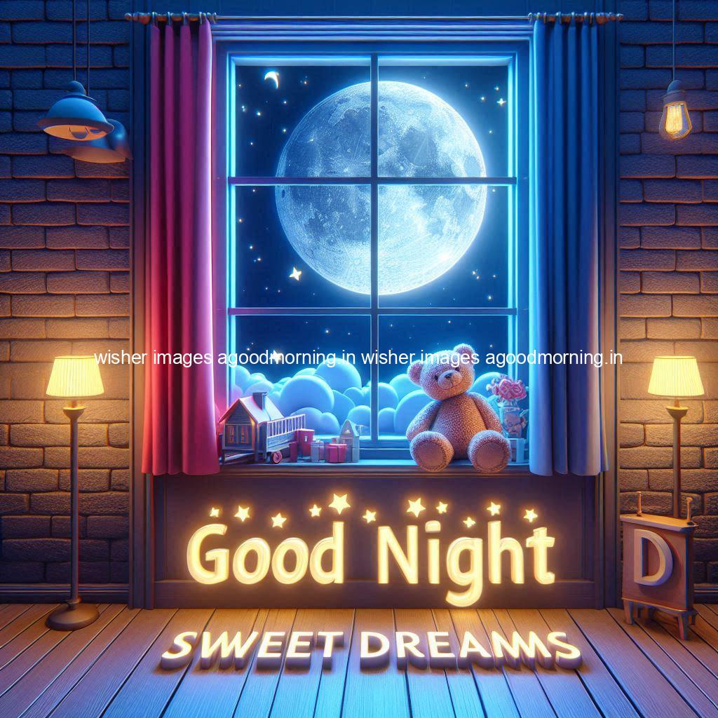 good-night-sweet-dreams-images-hd-with-taddy-bear-blue-colour-vibes-love-vibes-blue-background_47 140+ Good Night Sweet Dream Images HD Free Download