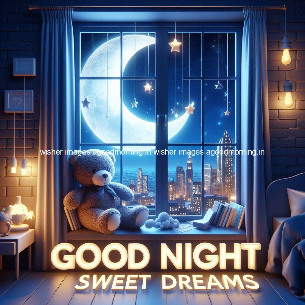 good-night-sweet-dreams-images-hd-with-taddy-bear-blue-colour-vibes-love-vibes-blue-background_49 140+ Good Night Sweet Dream Images HD Free Download