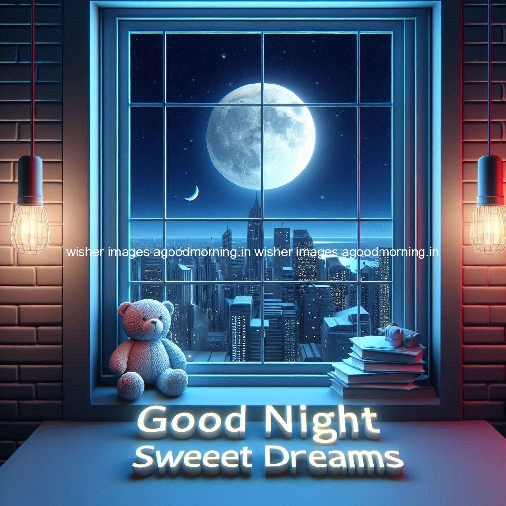 good-night-sweet-dreams-images-hd-with-taddy-bear-blue-colour-vibes-love-vibes-blue-background_6 140+ Good Night Sweet Dream Images HD Free Download