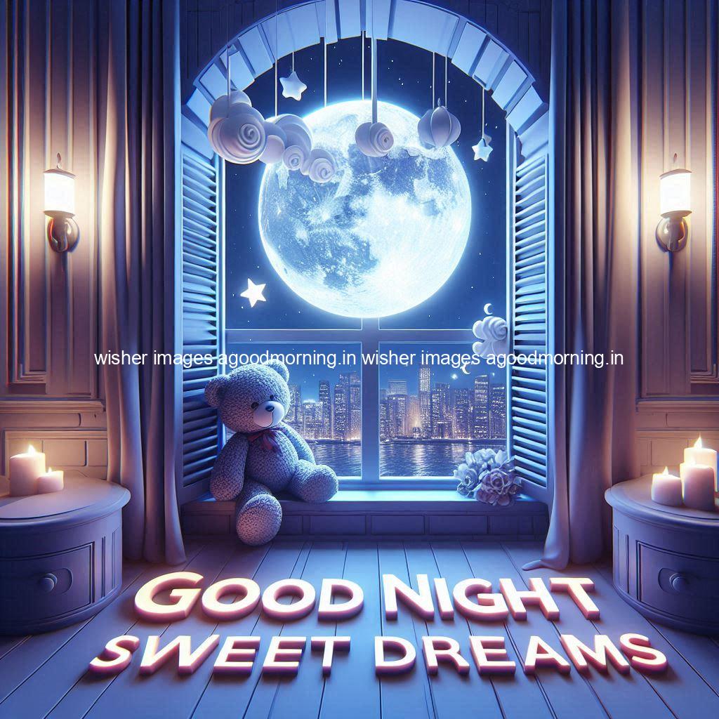 good-night-sweet-dreams-images-hd-with-taddy-bear-blue-colour-vibes-love-vibes-blue-background_62 140+ Good Night Sweet Dream Images HD Free Download