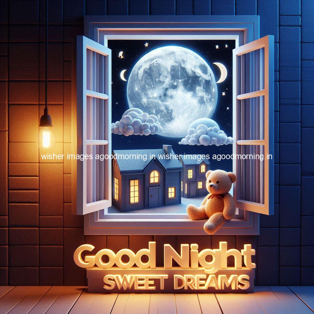 good-night-sweet-dreams-images-hd-with-taddy-bear-blue-colour-vibes-love-vibes-blue-background_66 140+ Good Night Sweet Dream Images HD Free Download