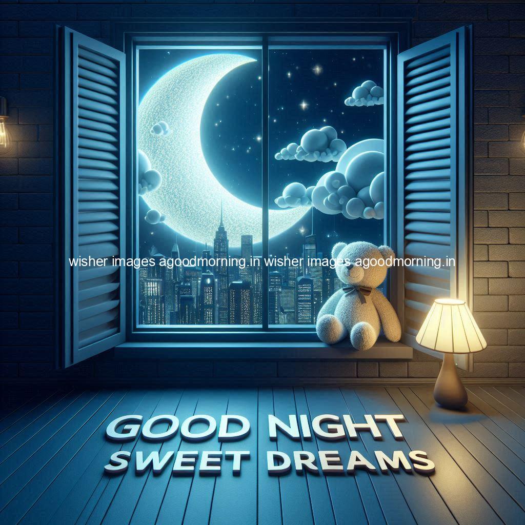 good-night-sweet-dreams-images-hd-with-taddy-bear-blue-colour-vibes-love-vibes-blue-background_73 140+ Good Night Sweet Dream Images HD Free Download