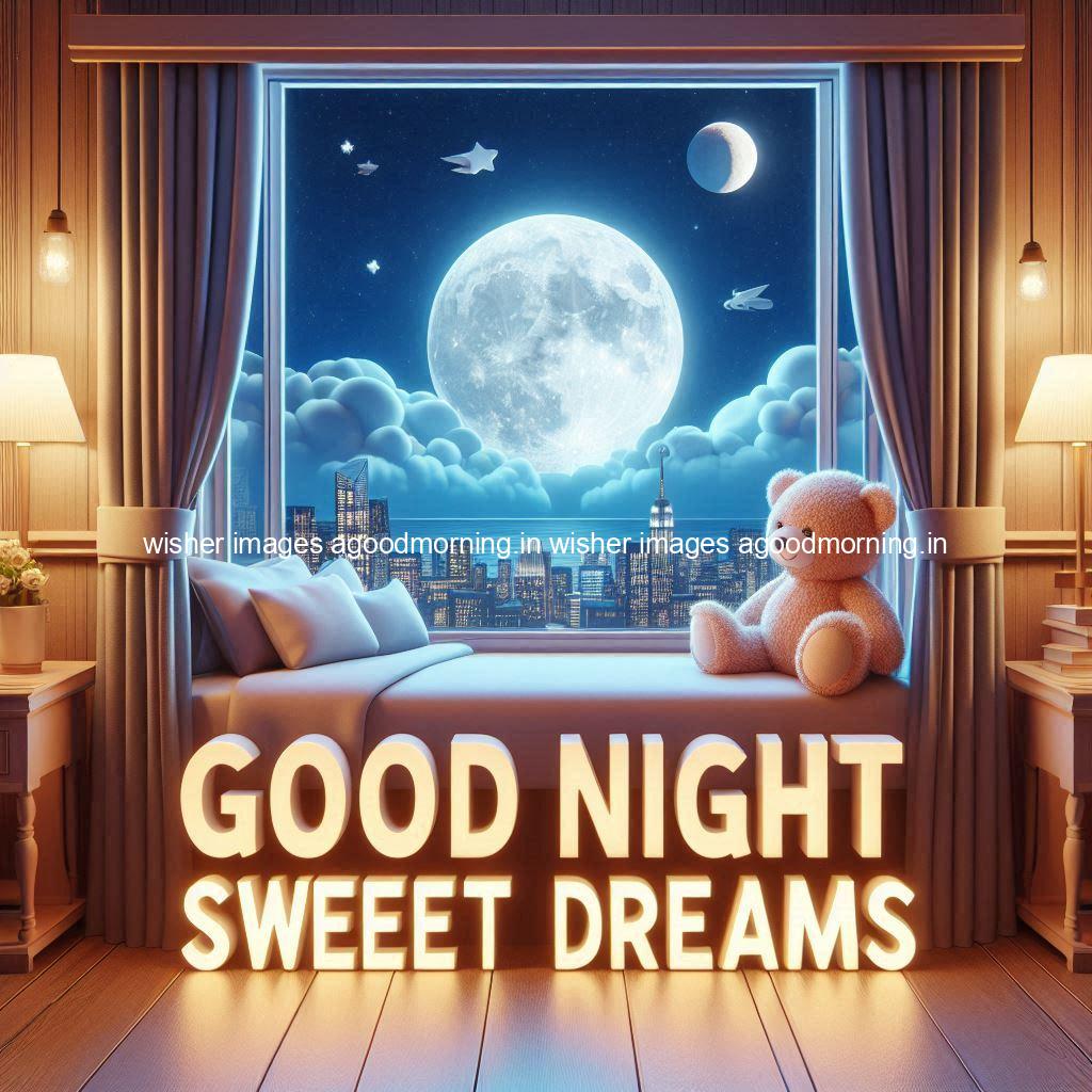 good-night-sweet-dreams-images-hd-with-taddy-bear-blue-colour-vibes-love-vibes-blue-background_78-1 140+ Good Night Sweet Dream Images HD Free Download