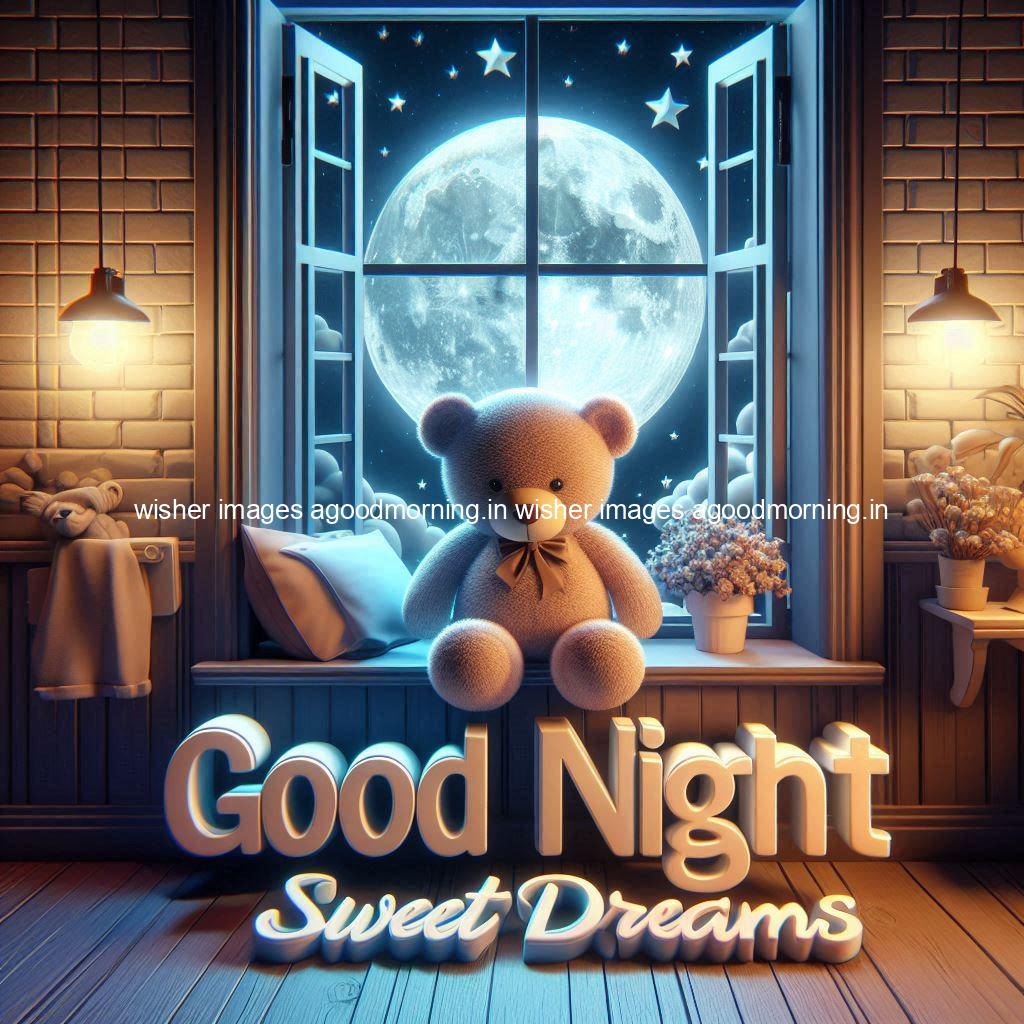 good-night-sweet-dreams-images-hd-with-taddy-bear-blue-colour-vibes-love-vibes-blue-background_82 140+ Good Night Sweet Dream Images HD Free Download