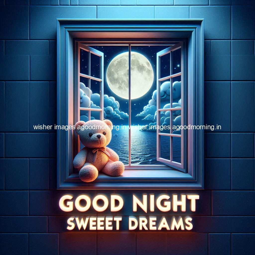 good-night-sweet-dreams-images-hd-with-taddy-bear-blue-colour-vibes-love-vibes-blue-background_94 140+ Good Night Sweet Dream Images HD Free Download