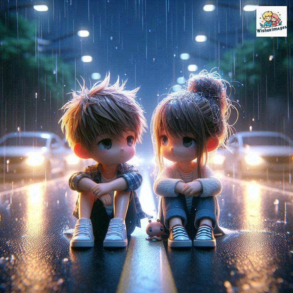 most romantic couple dance Couple dance in the rain on road with romantic dance beautiful background amazing lights ()