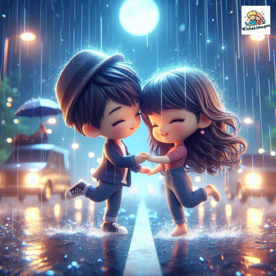 most romantic couple dance Couple dance in the rain on road with romantic dance beautiful background amazing lights ()