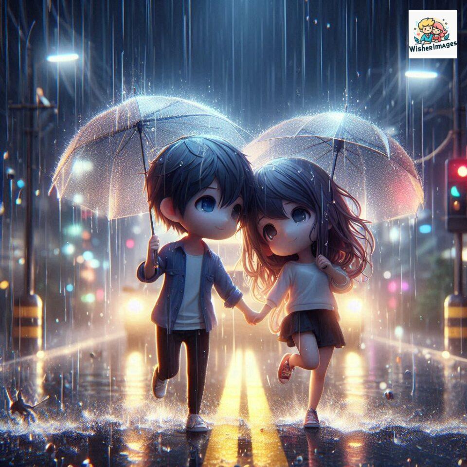 most romantic couple dance Couple dance in the rain on road with romantic dance beautiful background amazing lights ()