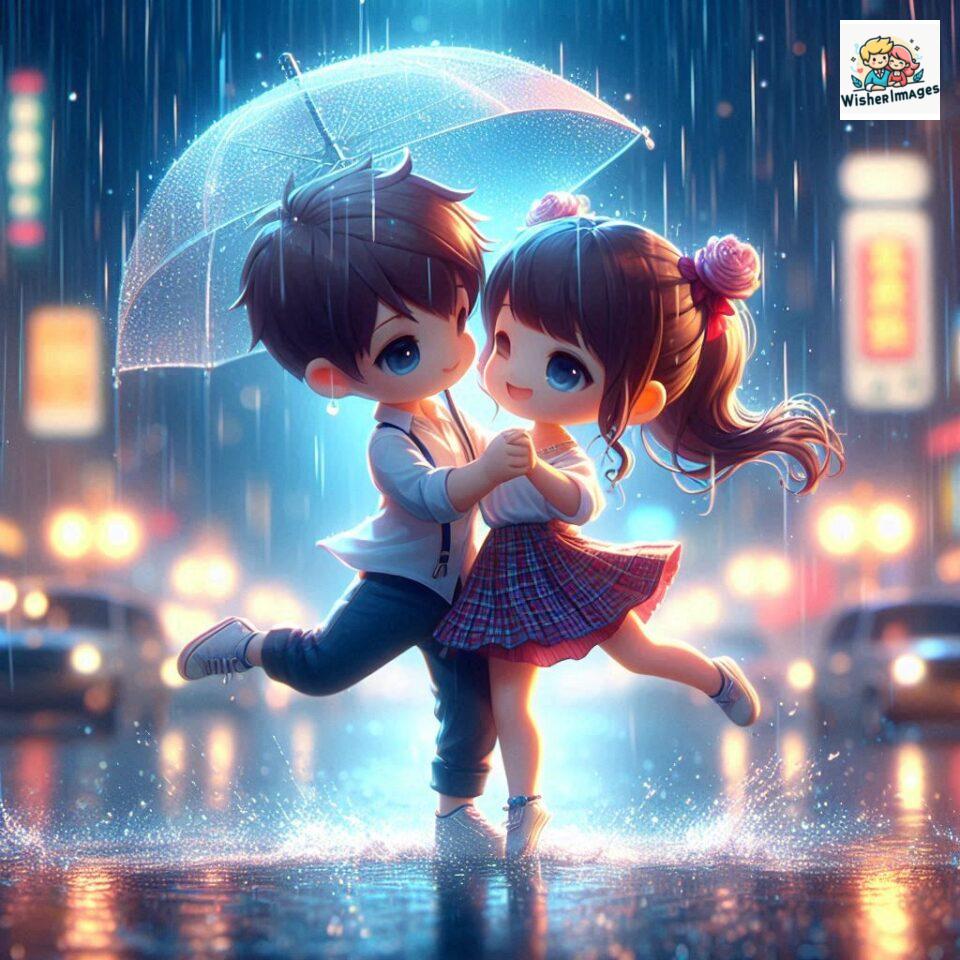 most romantic couple dance Couple dance in the rain on road with romantic dance beautiful background amazing lights ()