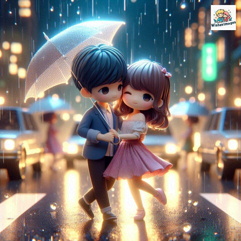 most romantic couple dance Couple dance in the rain on road with romantic dance beautiful background amazing lights ()