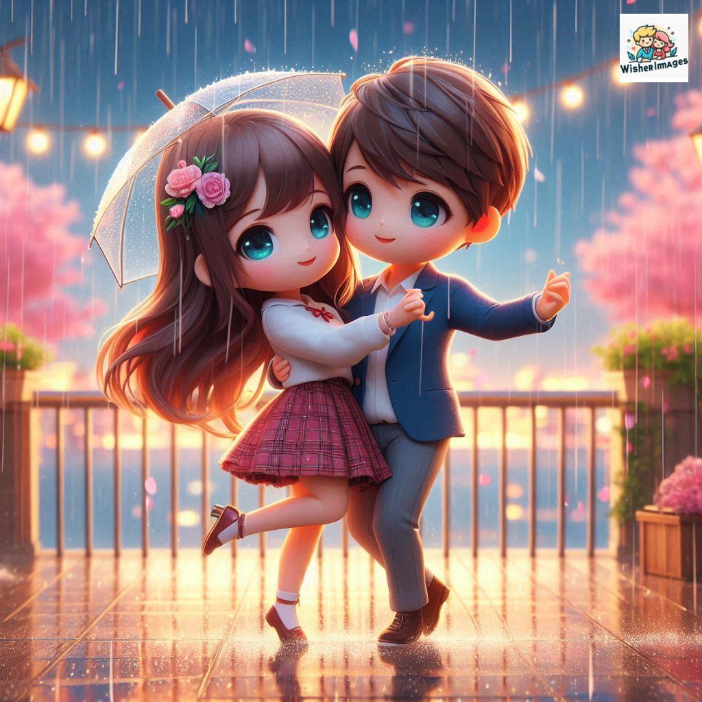 most romantic couple dance Couple dance in the rain on road with romantic dance beautiful background amazing lights ()