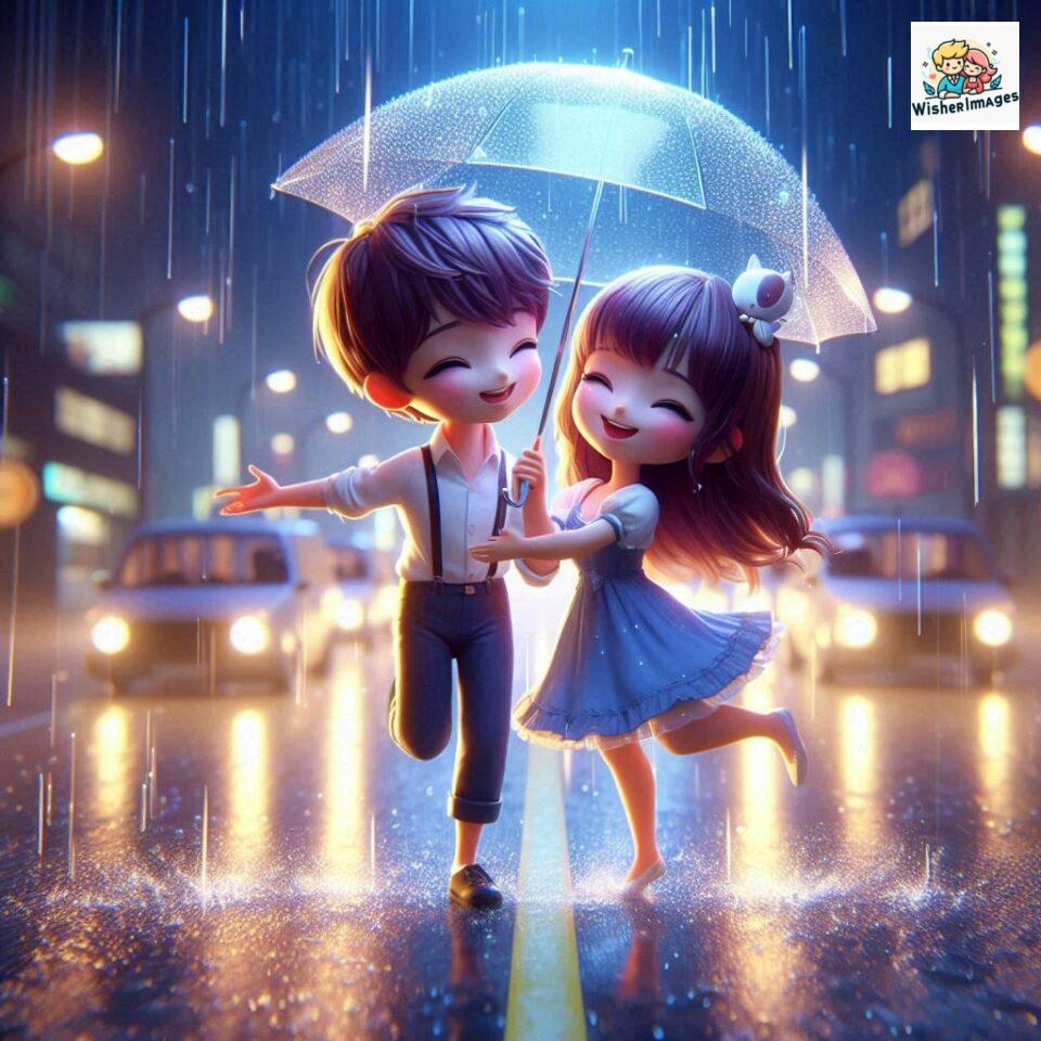 most romantic couple dance Couple dance in the rain on road with romantic dance beautiful background amazing lights ()