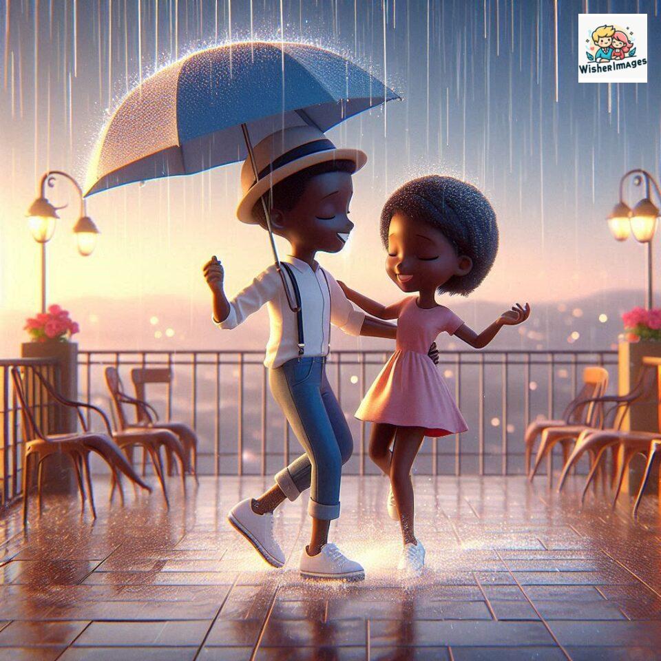 most romantic couple dance Couple dance in the rain on road with romantic dance beautiful background amazing lights ()