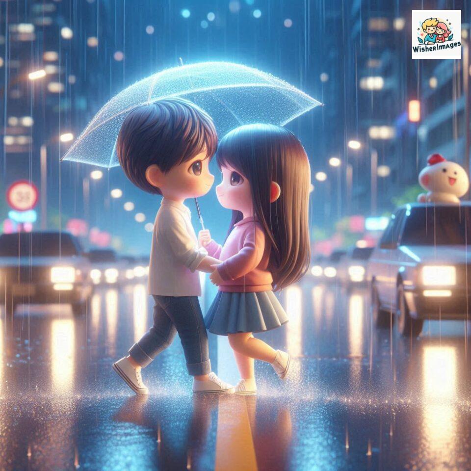 most romantic couple dance Couple dance in the rain on road with romantic dance beautiful background amazing lights ()