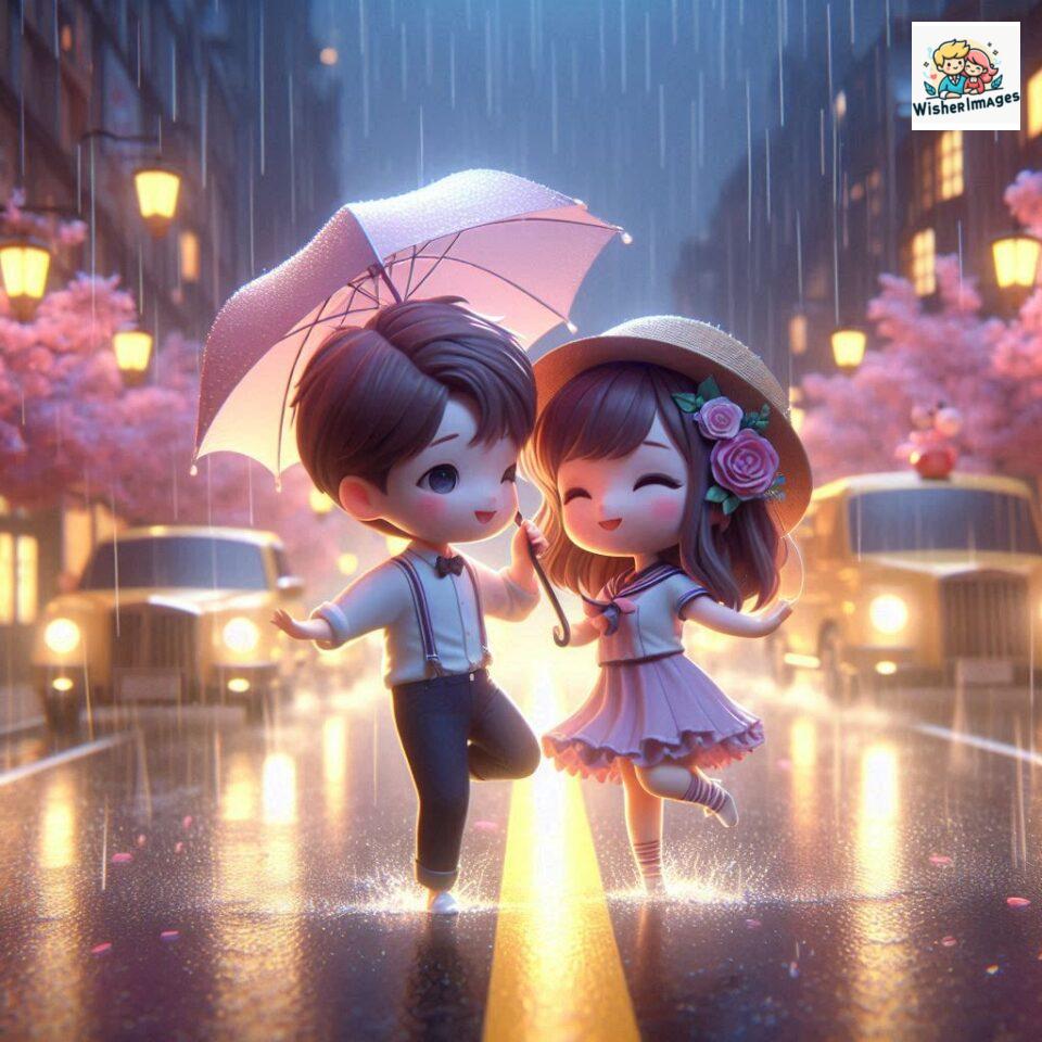 most romantic couple dance Couple dance in the rain on road with romantic dance beautiful background amazing lights ()