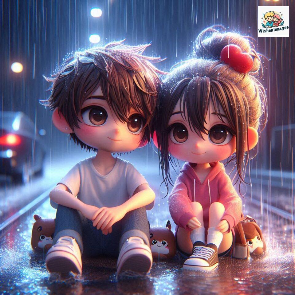 most romantic couple dance Couple dance in the rain on road with romantic dance beautiful background amazing lights ()