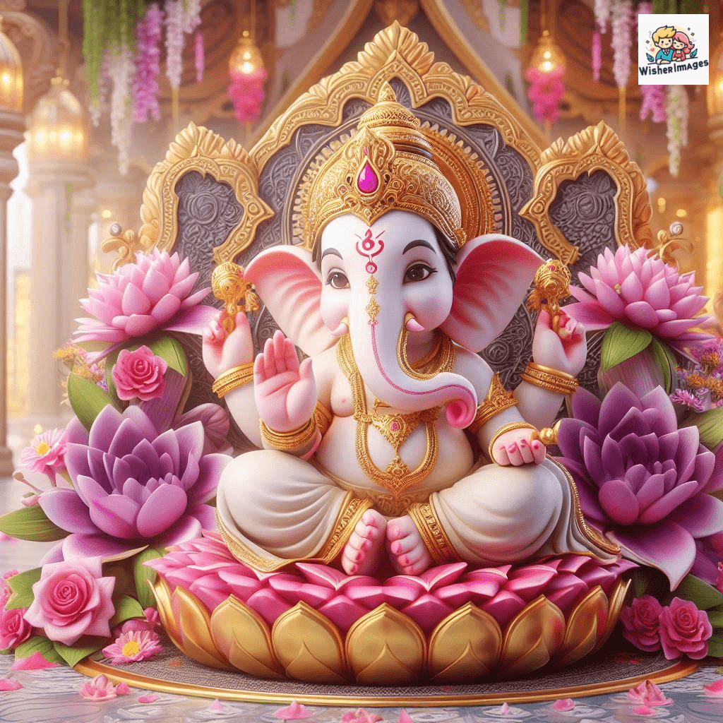 ganesh chaturthi images hd ganpati bappa photo hd wallpaper ganpati decoration ideas with flowers ()